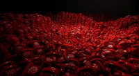 a group of red telephones in a dark room